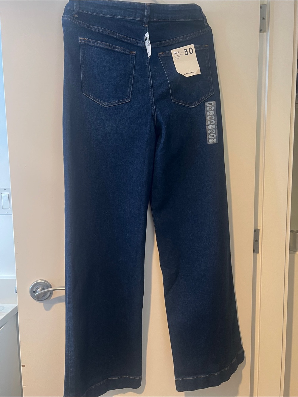NWT Reformation BEX Wide-Leg High-Rise Jeans in Dark Blue - Picture 6 of 8